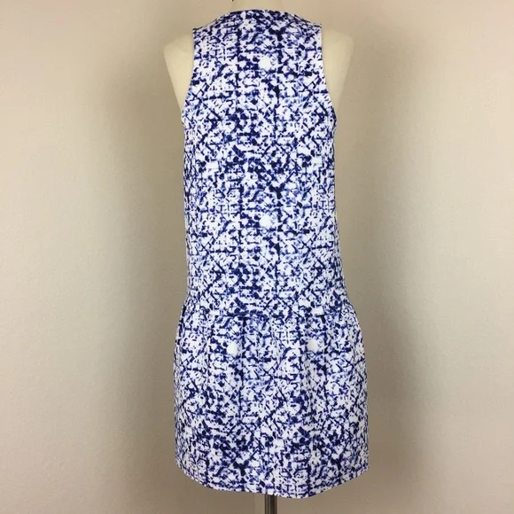 Belle Skye blue and white print drop waist dress - Picture 2 of 5